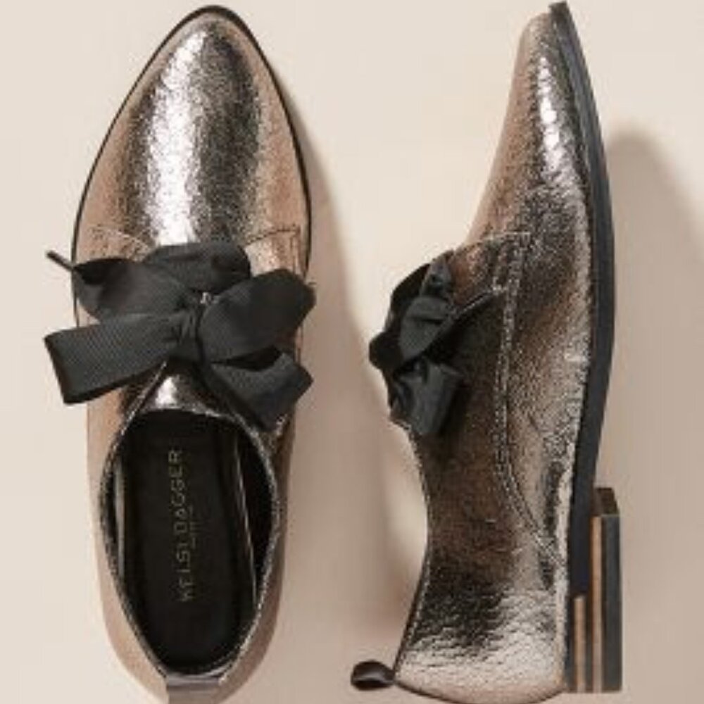 Kelsi Dagger Brooklyn Bow Oxford Flats - Silver